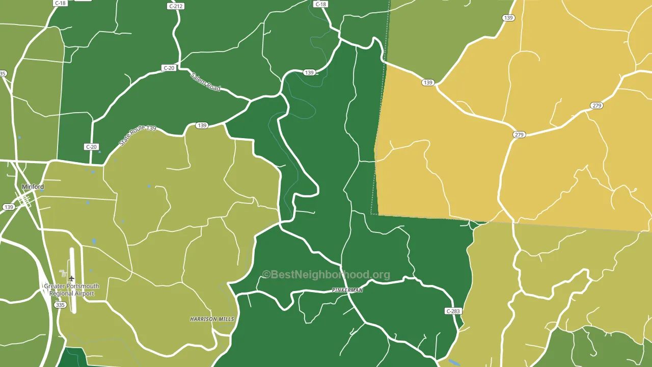 Pinkerman, OH block-group voter-turnout map