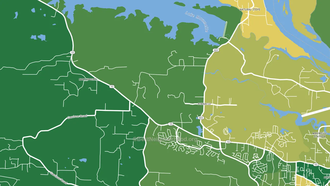 Pinnacle, AR block-group voter-turnout map