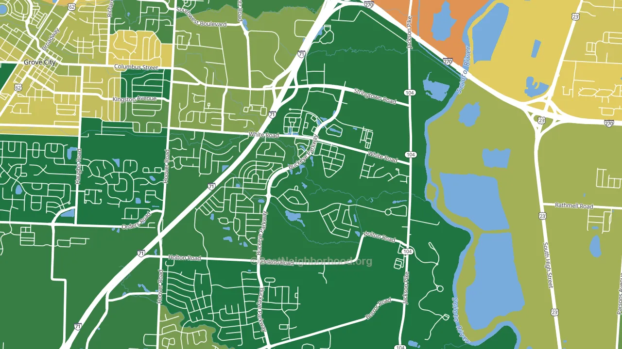 Pinnacle Club, Grove City, OH block-group voter-turnout map