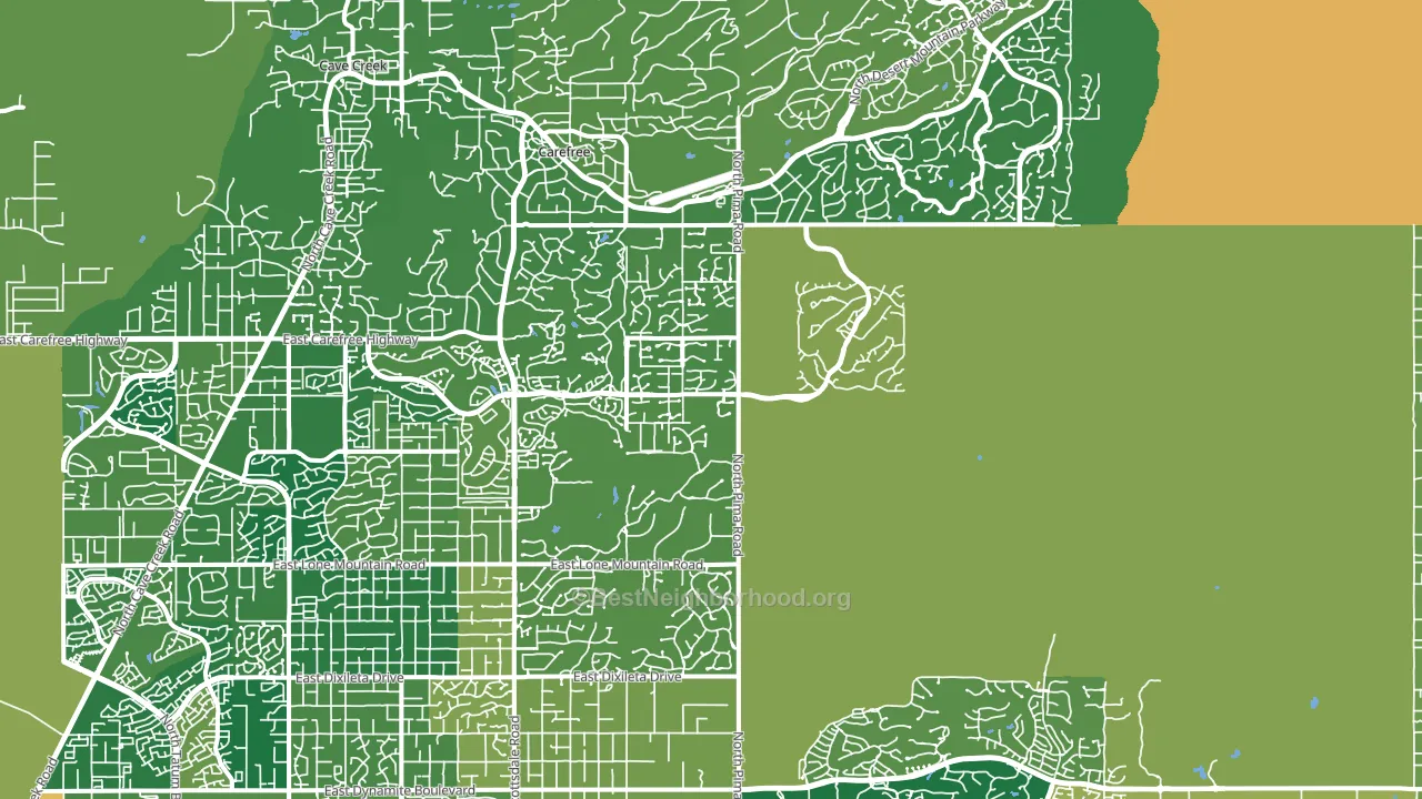 Pinnacle Peak, Scottsdale, AZ block-group voter-turnout map