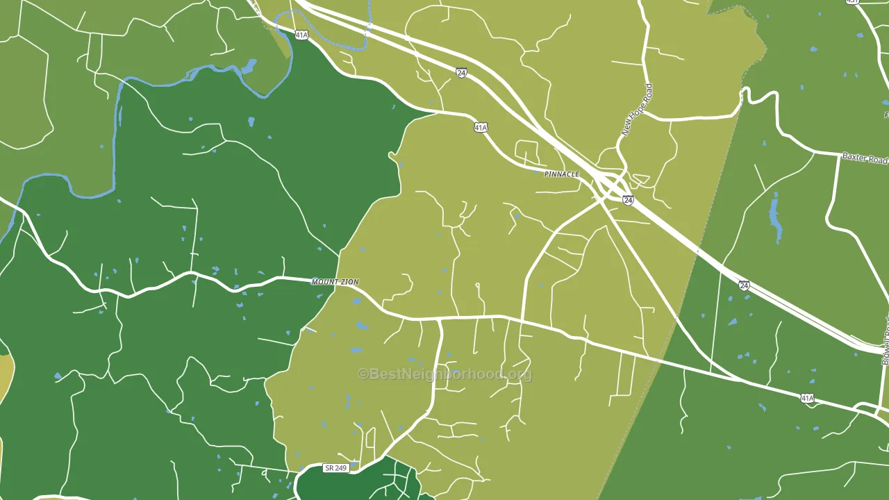Pinnacle, TN block-group voter-turnout map