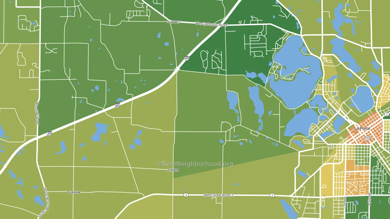Pinola, IN block-group voter-turnout map