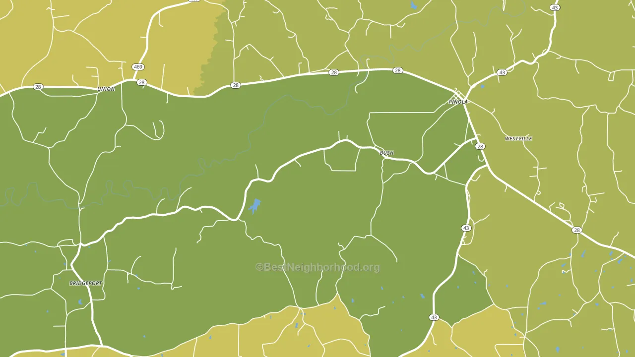 Pinola, MS block-group voter-turnout map