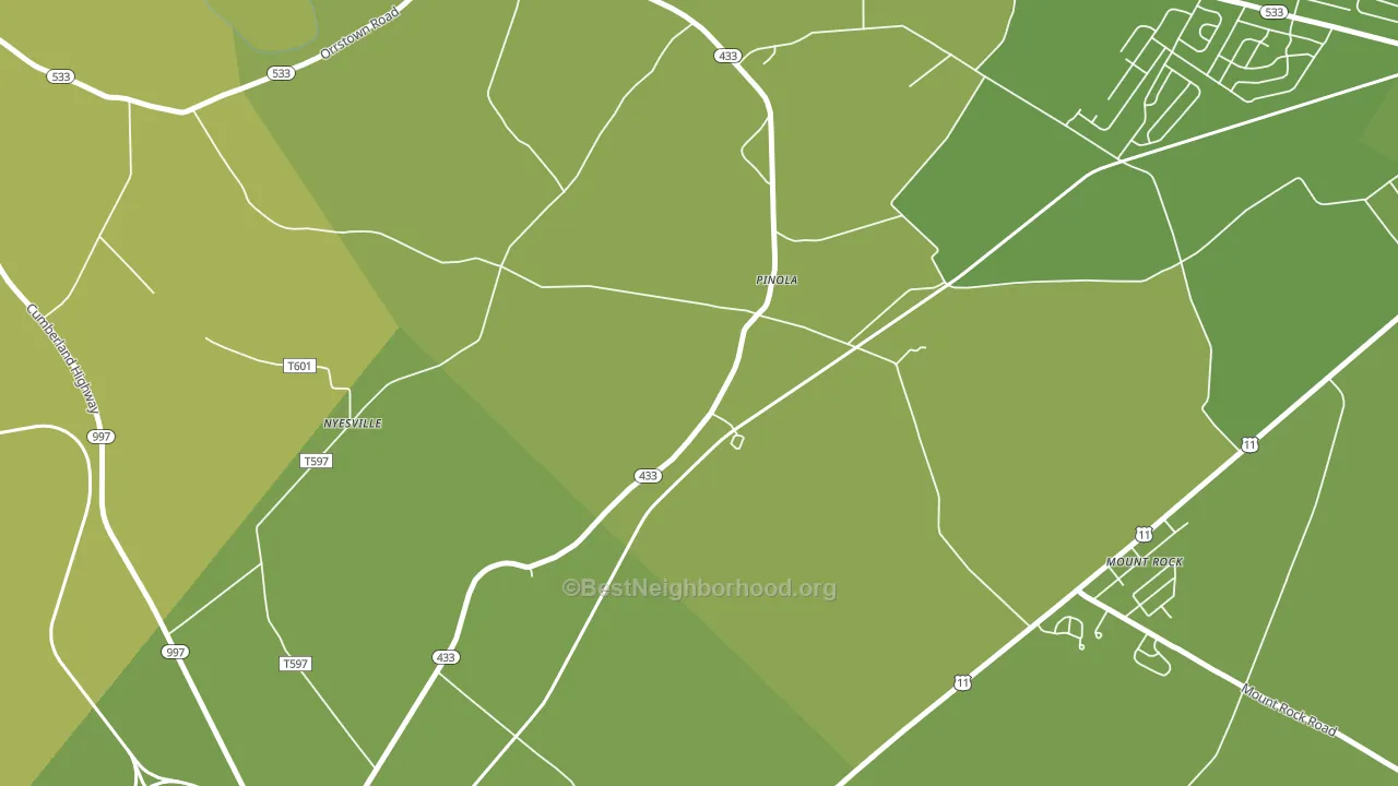 Pinola, PA block-group voter-turnout map