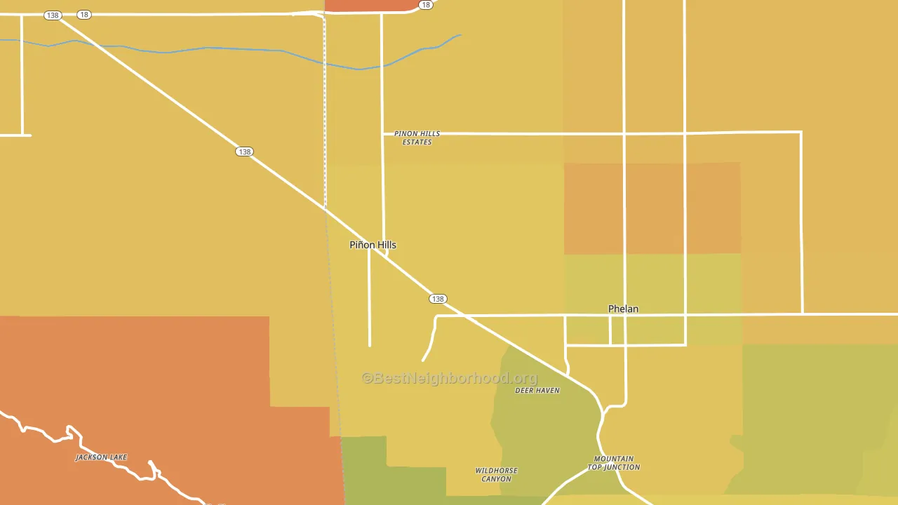 Pinon Hills, CA block-group voter-turnout map