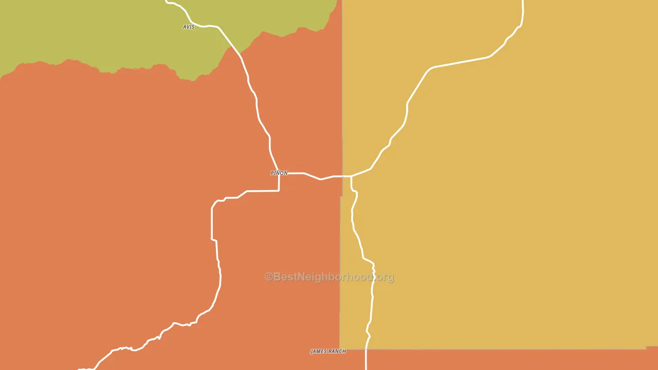 Pinon, NM block-group voter-turnout map