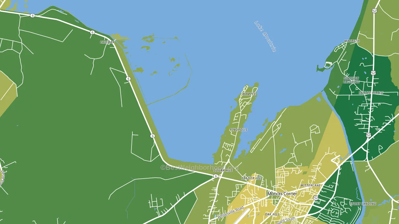 Pinopolis, SC block-group voter-turnout map