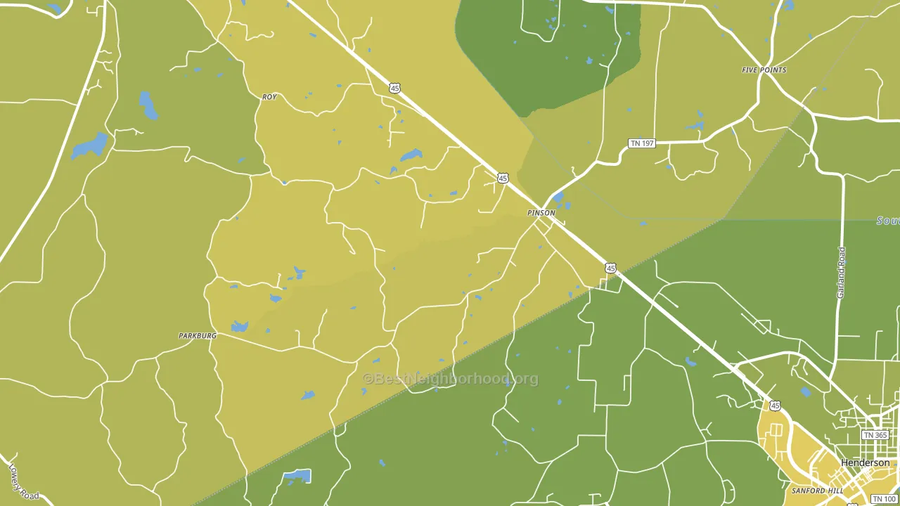 Pinson, TN block-group voter-turnout map