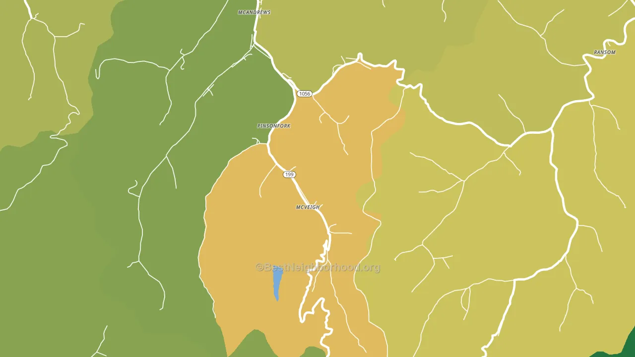 Pinsonfork, KY block-group voter-turnout map