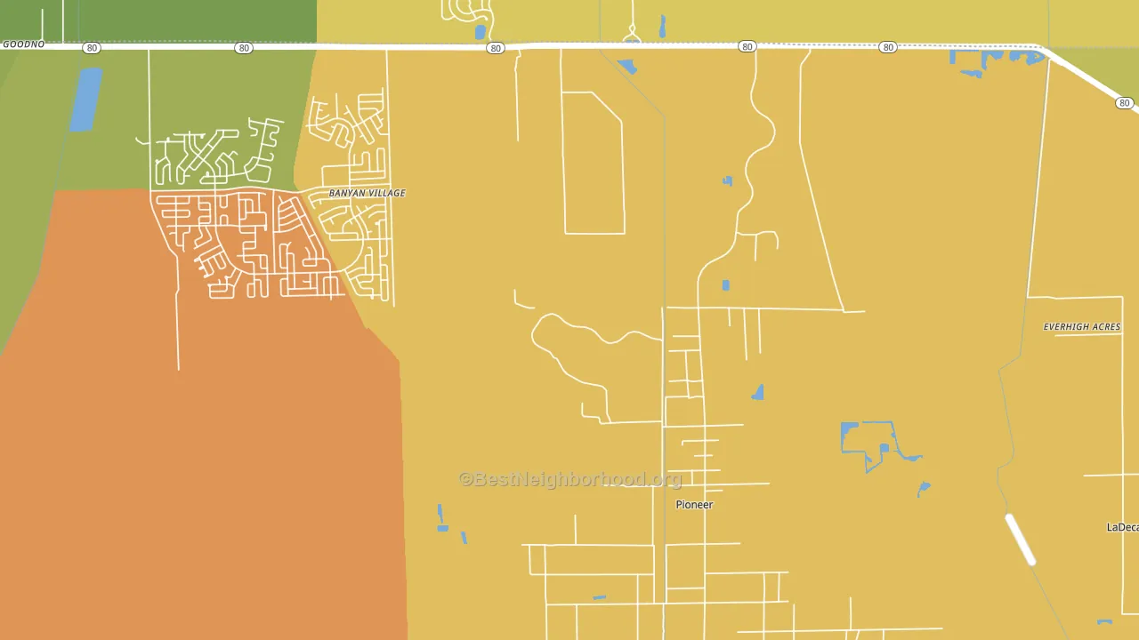 Pioneer, FL block-group voter-turnout map
