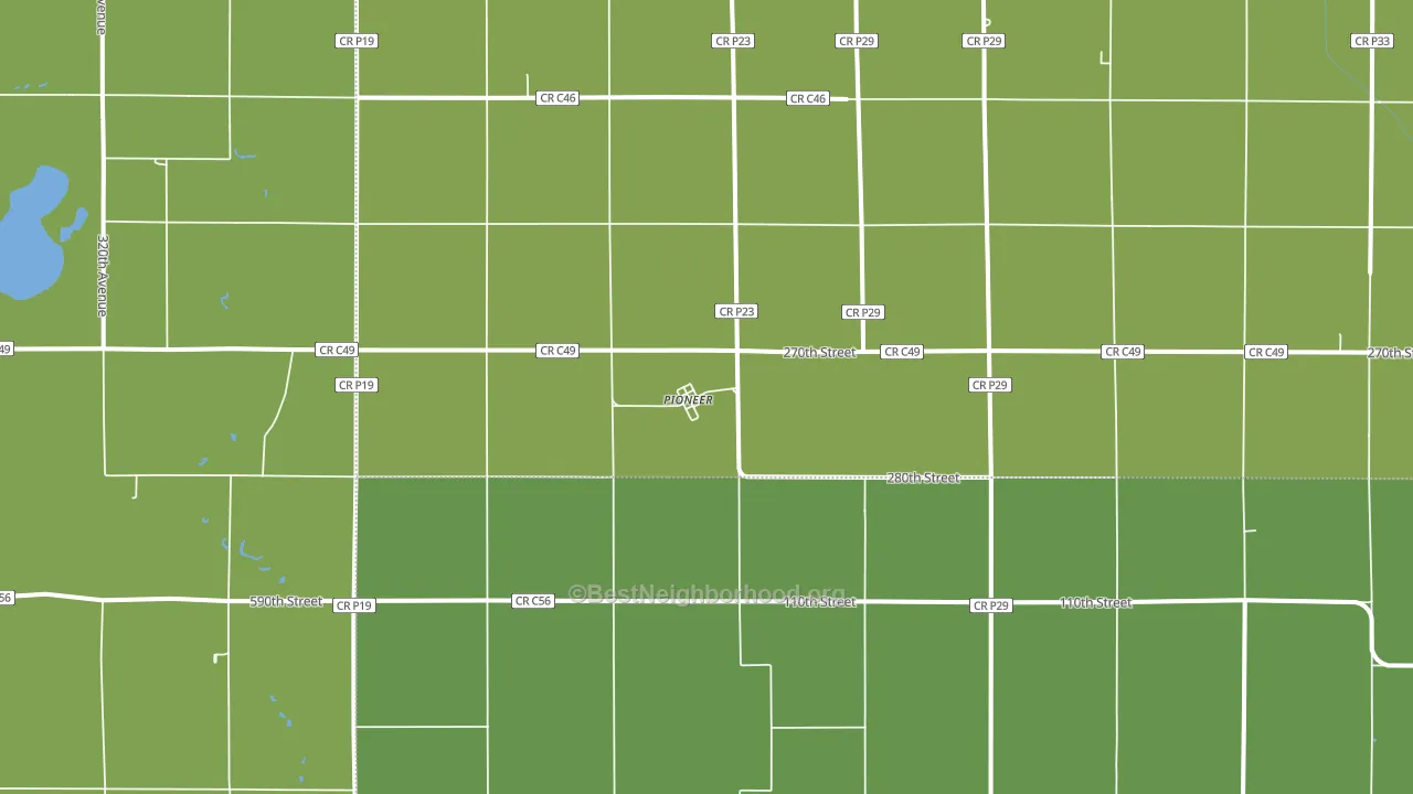 Pioneer, IA block-group voter-turnout map
