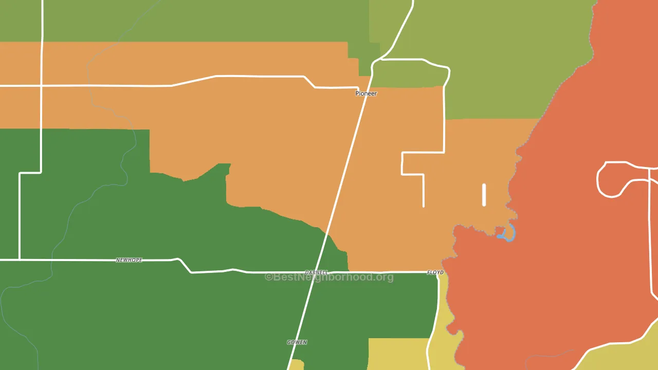 Pioneer, LA block-group voter-turnout map