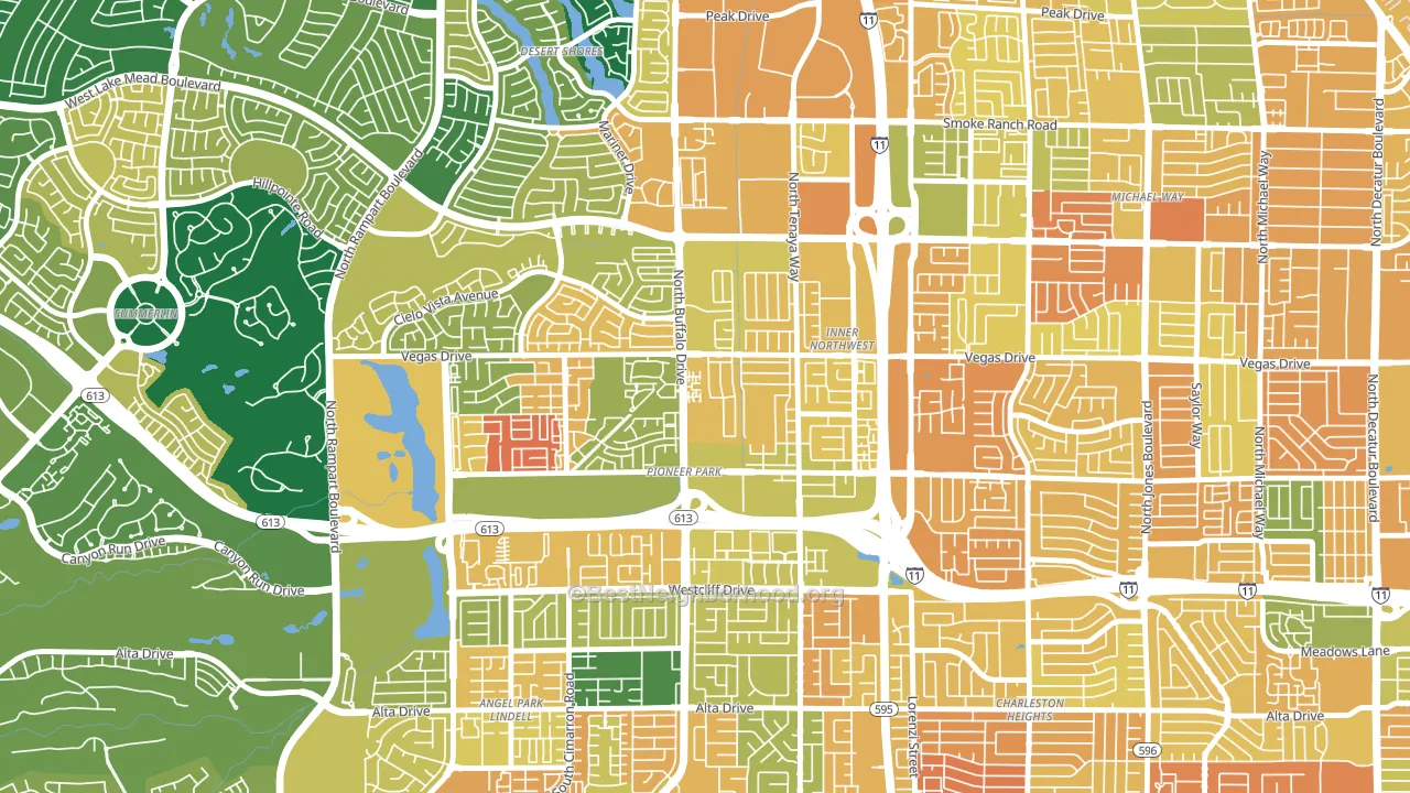 Pioneer Park, Las Vegas, NV block-group voter-turnout map