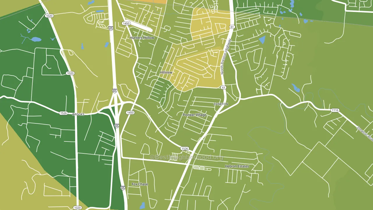 Pioneer Village, KY block-group voter-turnout map