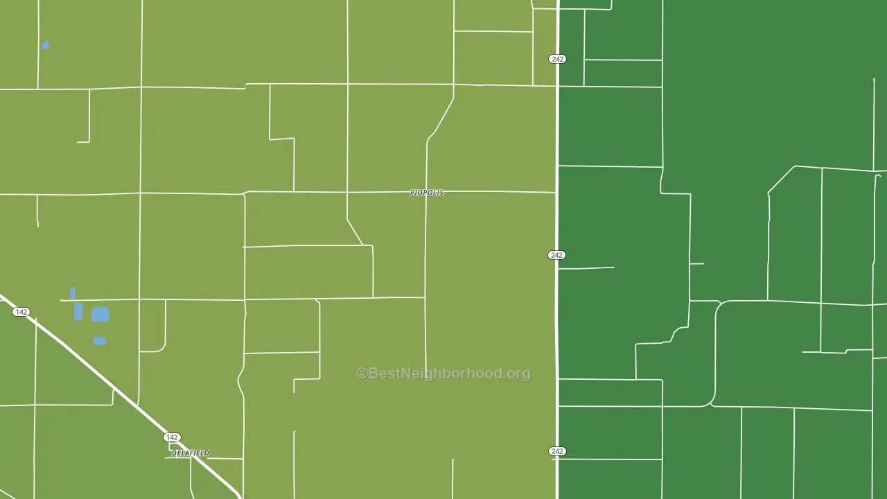 Piopolis, IL block-group voter-turnout map