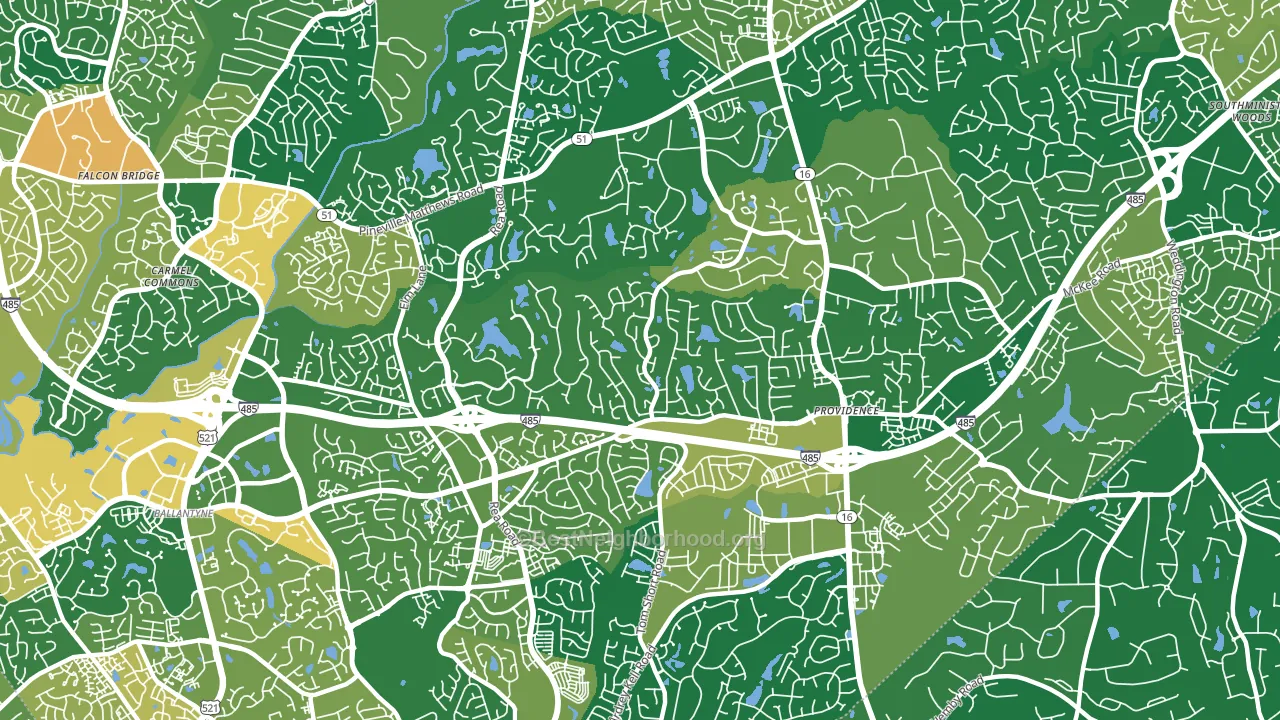 Piper Glen Estates, Charlotte, NC block-group voter-turnout map