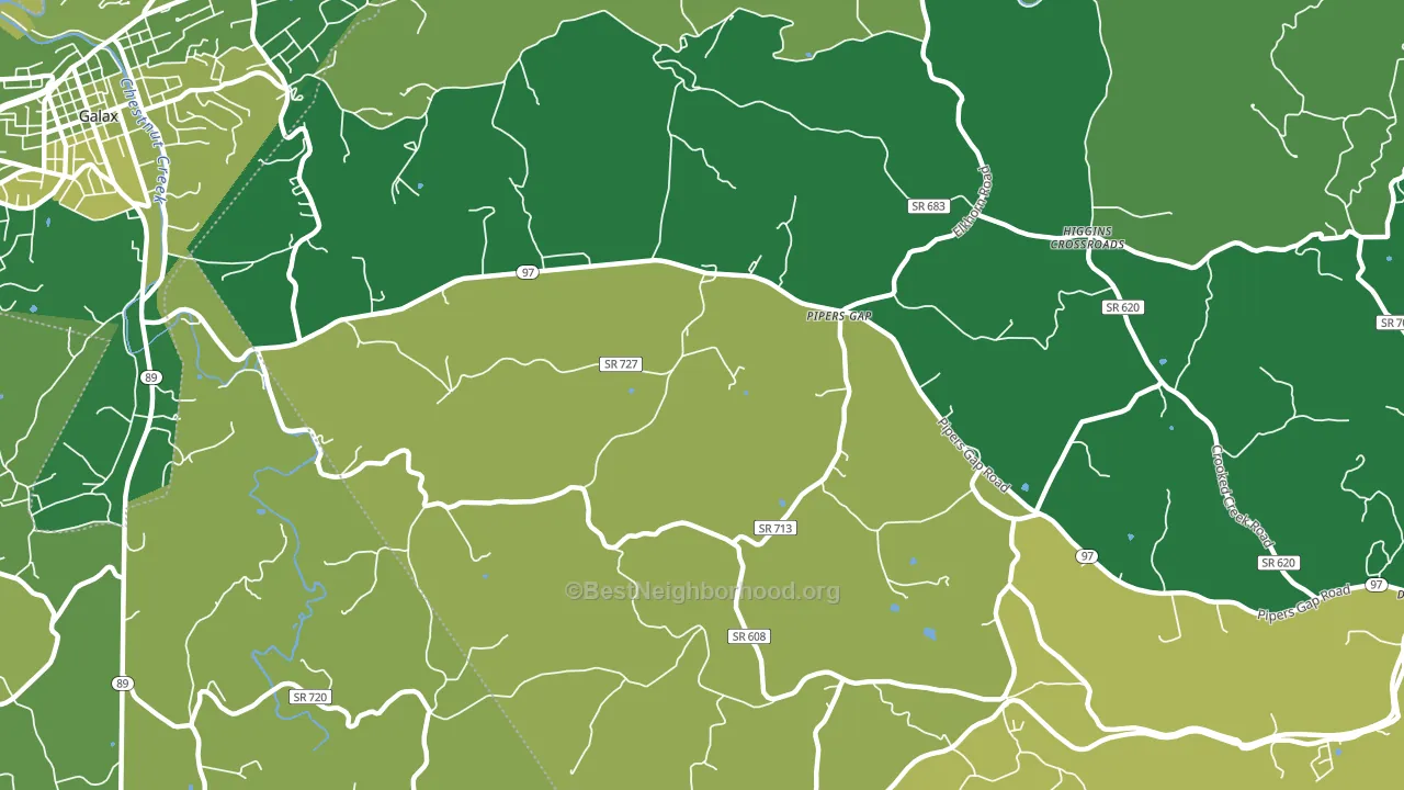 Pipers Gap, VA block-group voter-turnout map
