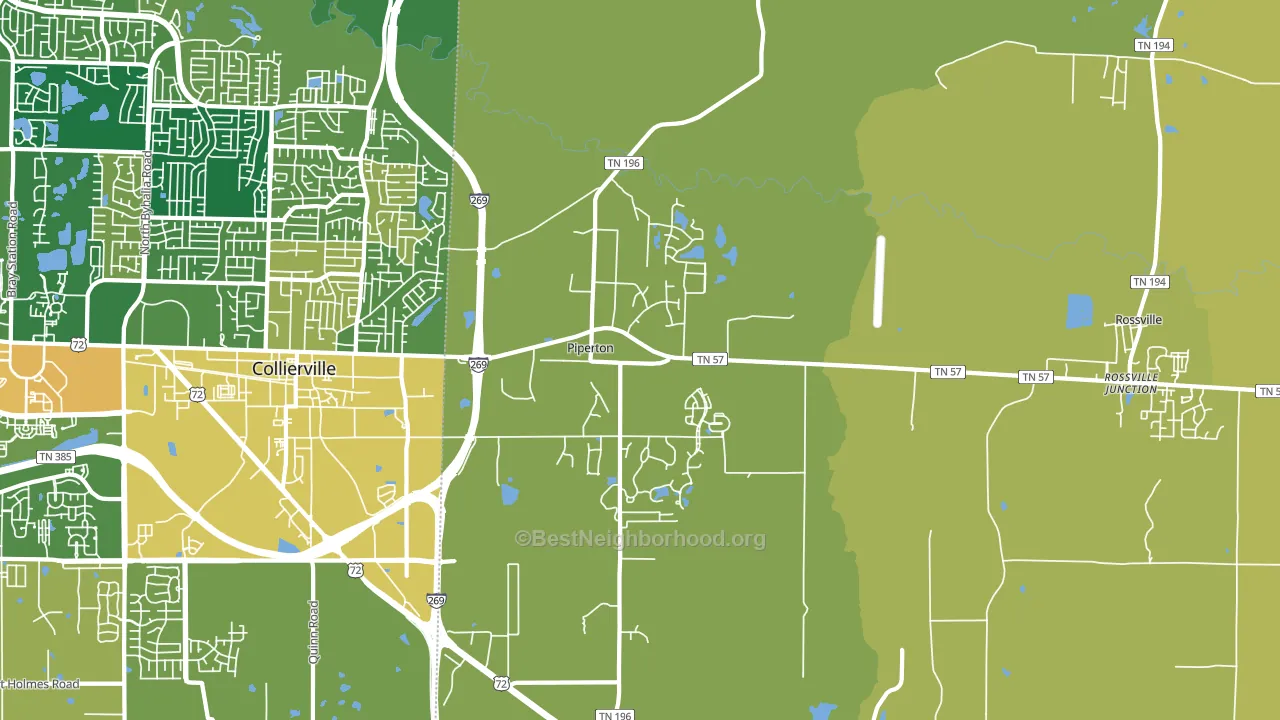 Piperton, TN block-group voter-turnout map