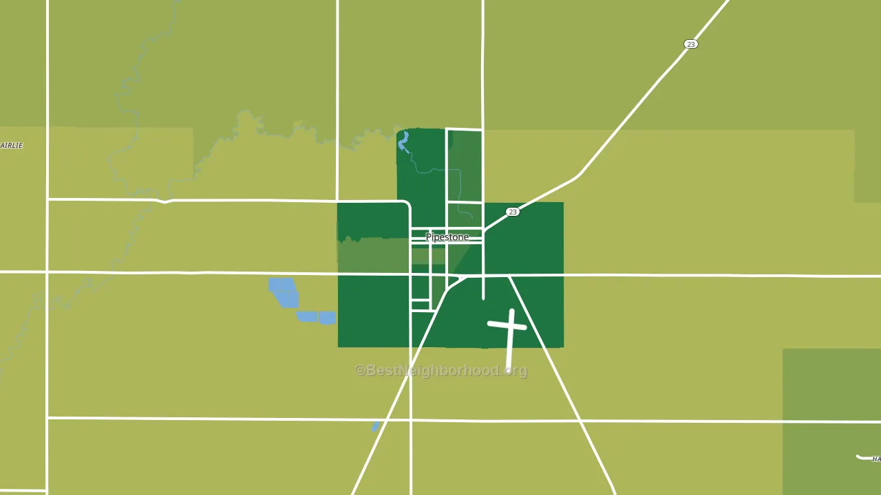 Pipestone, MN block-group voter-turnout map