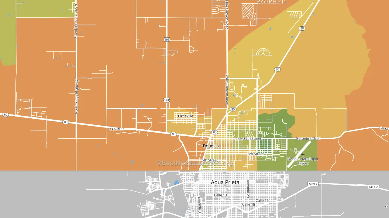 Pirtleville, AZ block-group voter-turnout map
