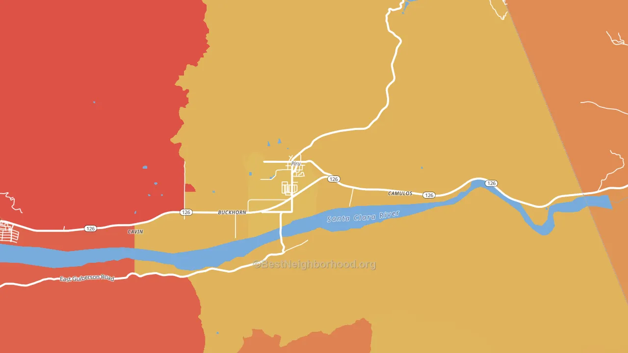 Piru, CA block-group voter-turnout map