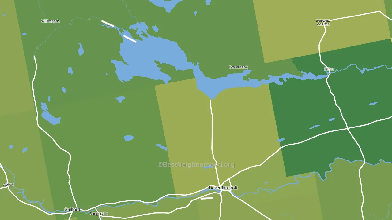 Piscataquis County, ME block-group voter-turnout map