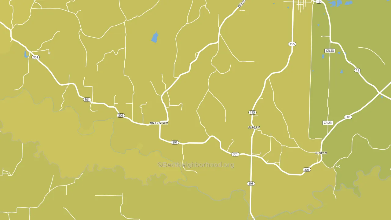 Pisgah, AR block-group voter-turnout map