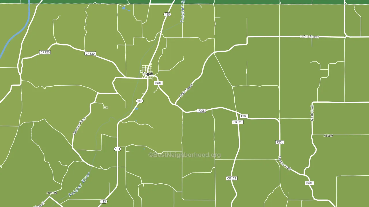 Pisgah, IA block-group voter-turnout map