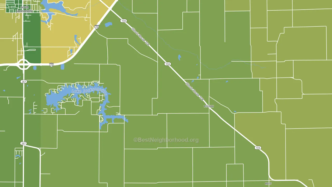 Pisgah, IL block-group voter-turnout map