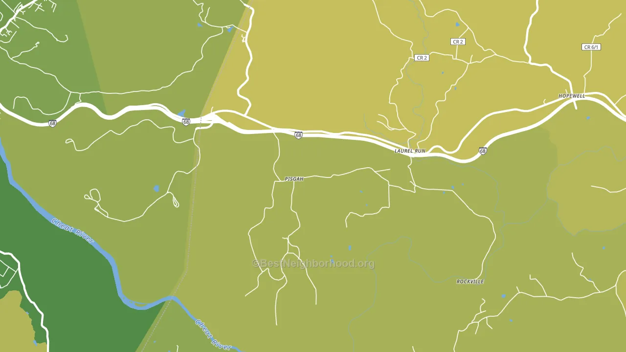Pisgah, WV block-group voter-turnout map