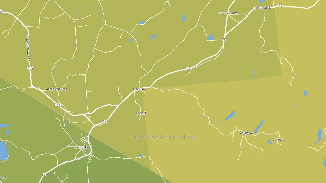 Pitcairn, NY block-group voter-turnout map