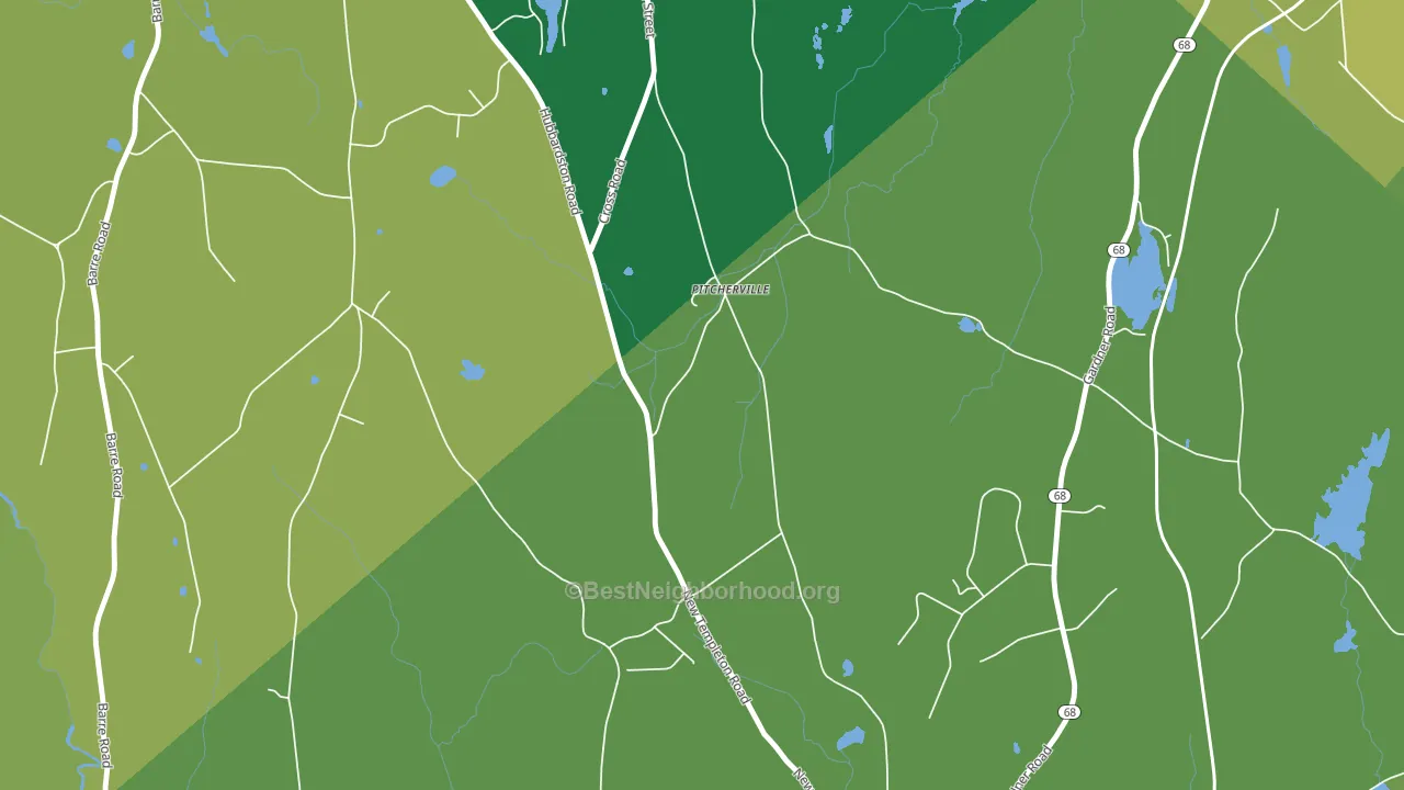 Pitcherville, MA block-group voter-turnout map