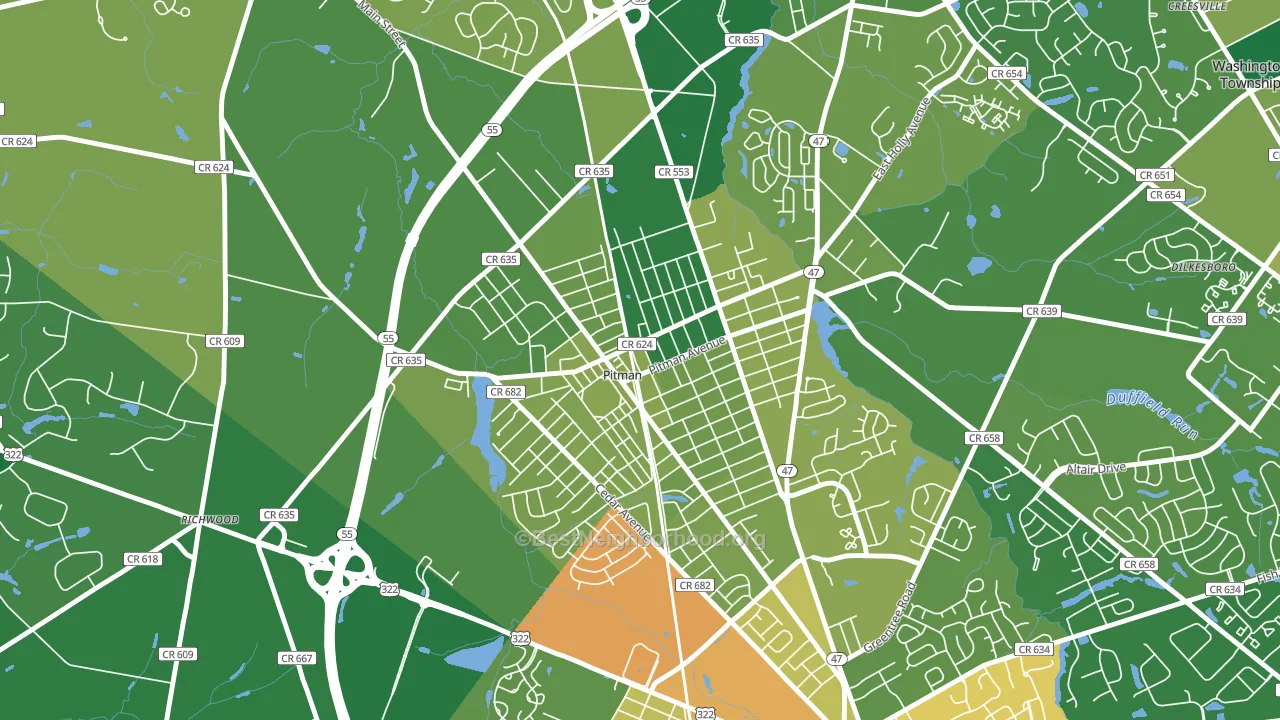 Pitman, NJ block-group voter-turnout map