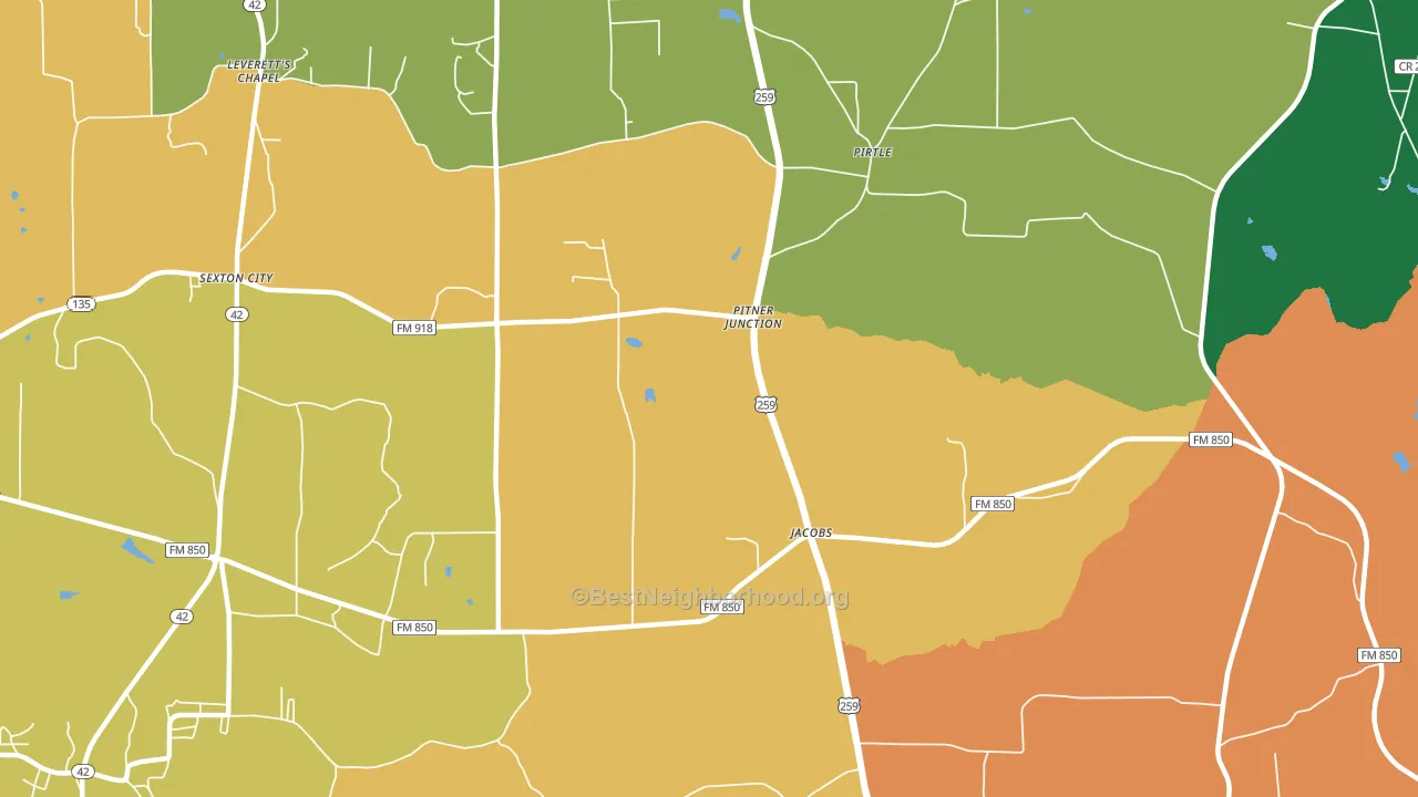 Pitner Junction, TX block-group voter-turnout map