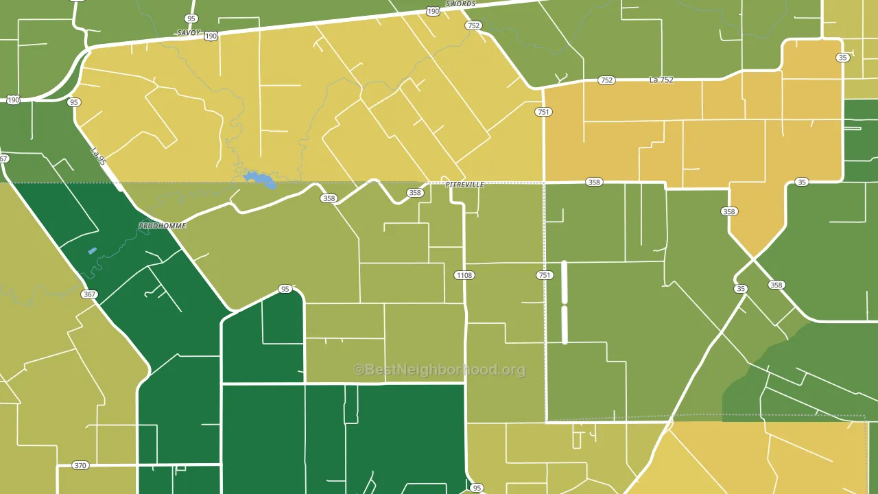 Pitreville, LA block-group voter-turnout map