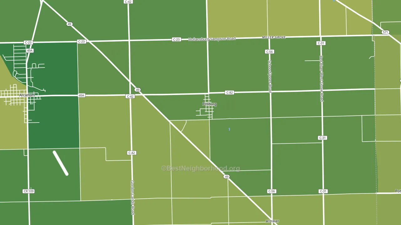 Pitsburg, OH block-group voter-turnout map