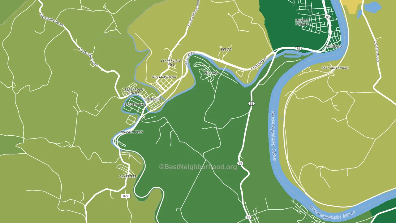 Pitt Gas, PA block-group voter-turnout map