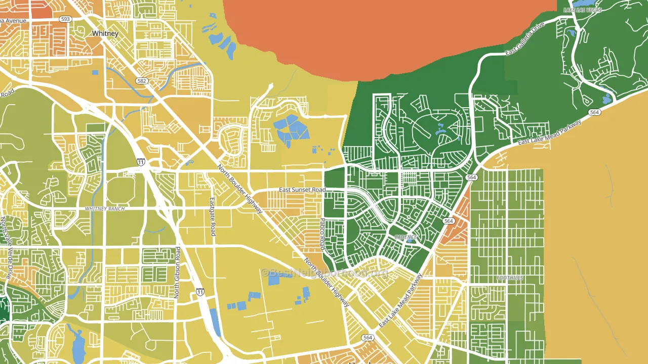 Pittman, Henderson, NV block-group voter-turnout map