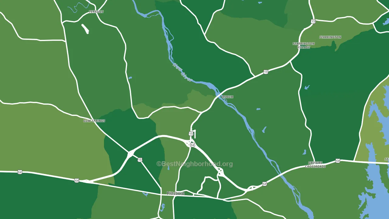Pittsboro, NC block-group voter-turnout map