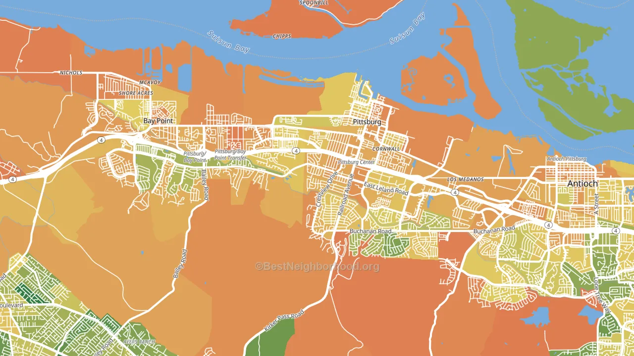 Pittsburg, CA block-group voter-turnout map