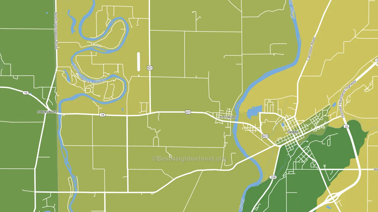 Pittsburg, IN block-group voter-turnout map