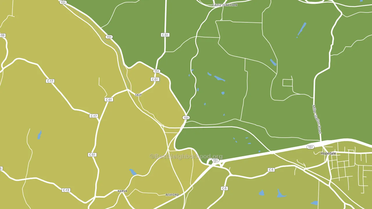 Pittsburgh Junction, OH block-group voter-turnout map