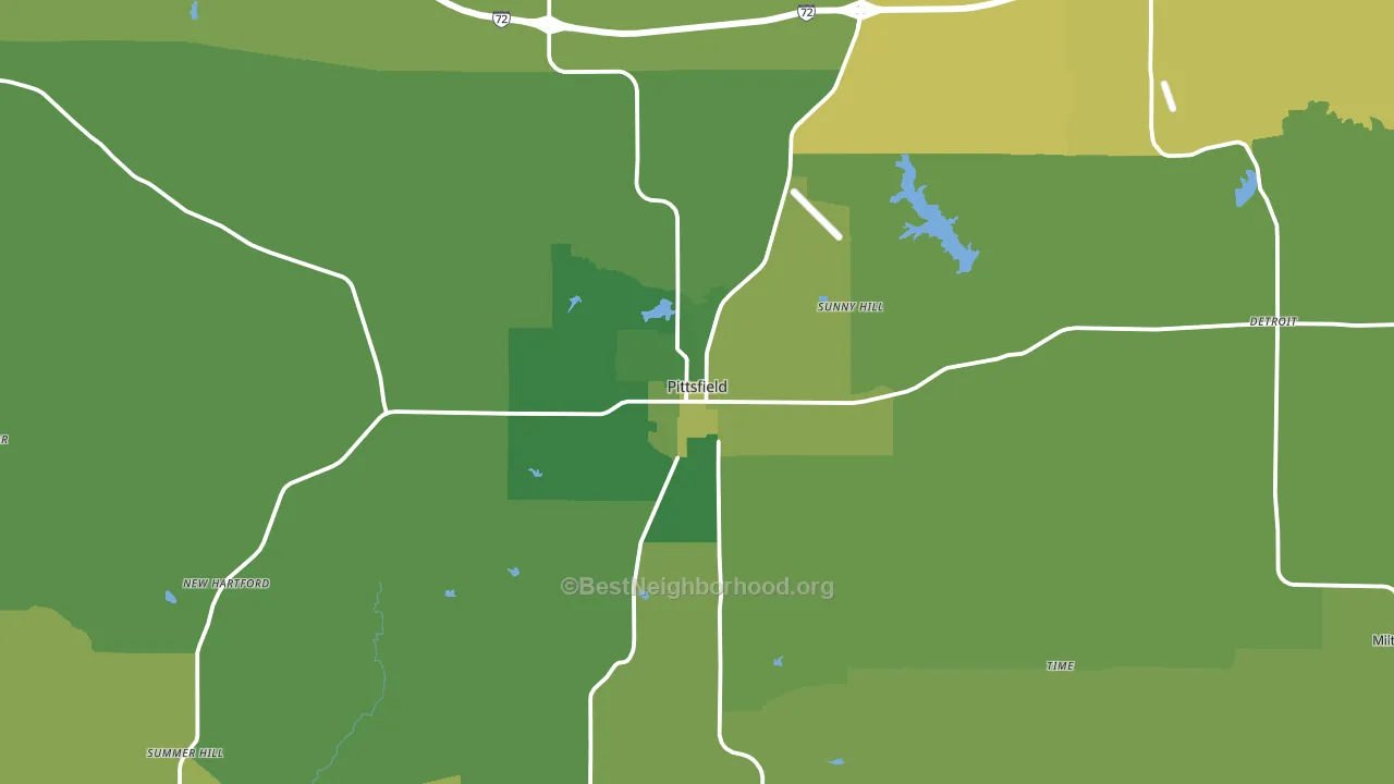 Pittsfield, IL block-group voter-turnout map