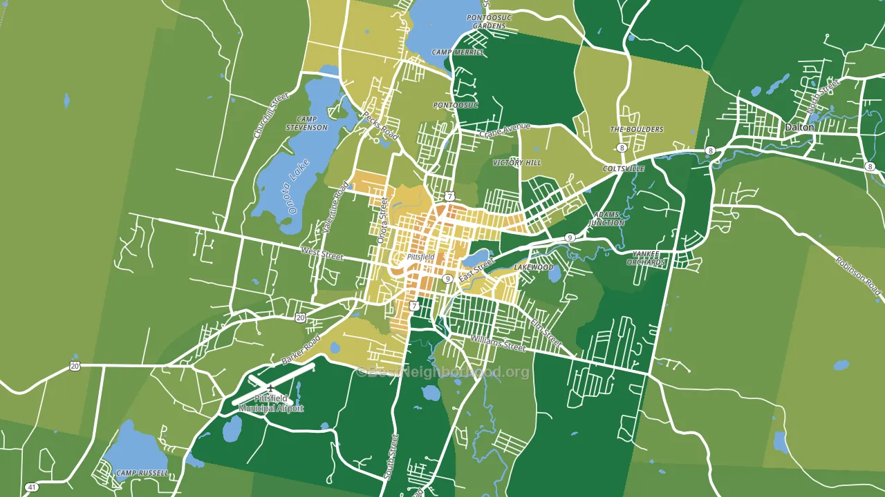 Pittsfield, MA block-group voter-turnout map