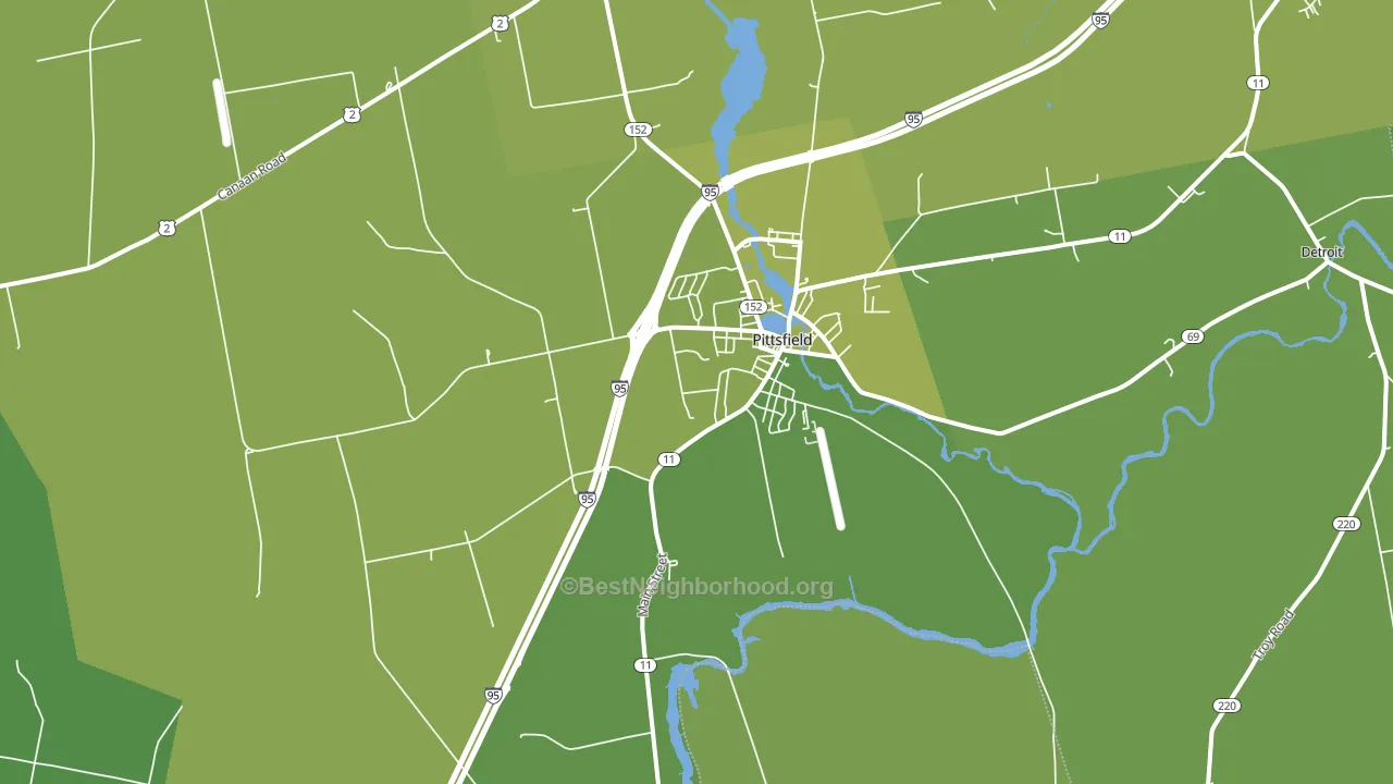 Pittsfield, ME block-group voter-turnout map