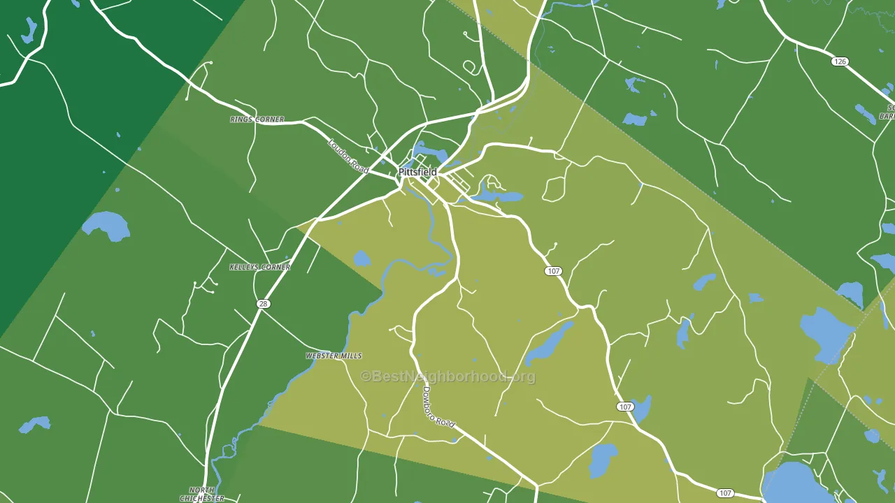 Pittsfield, NH block-group voter-turnout map