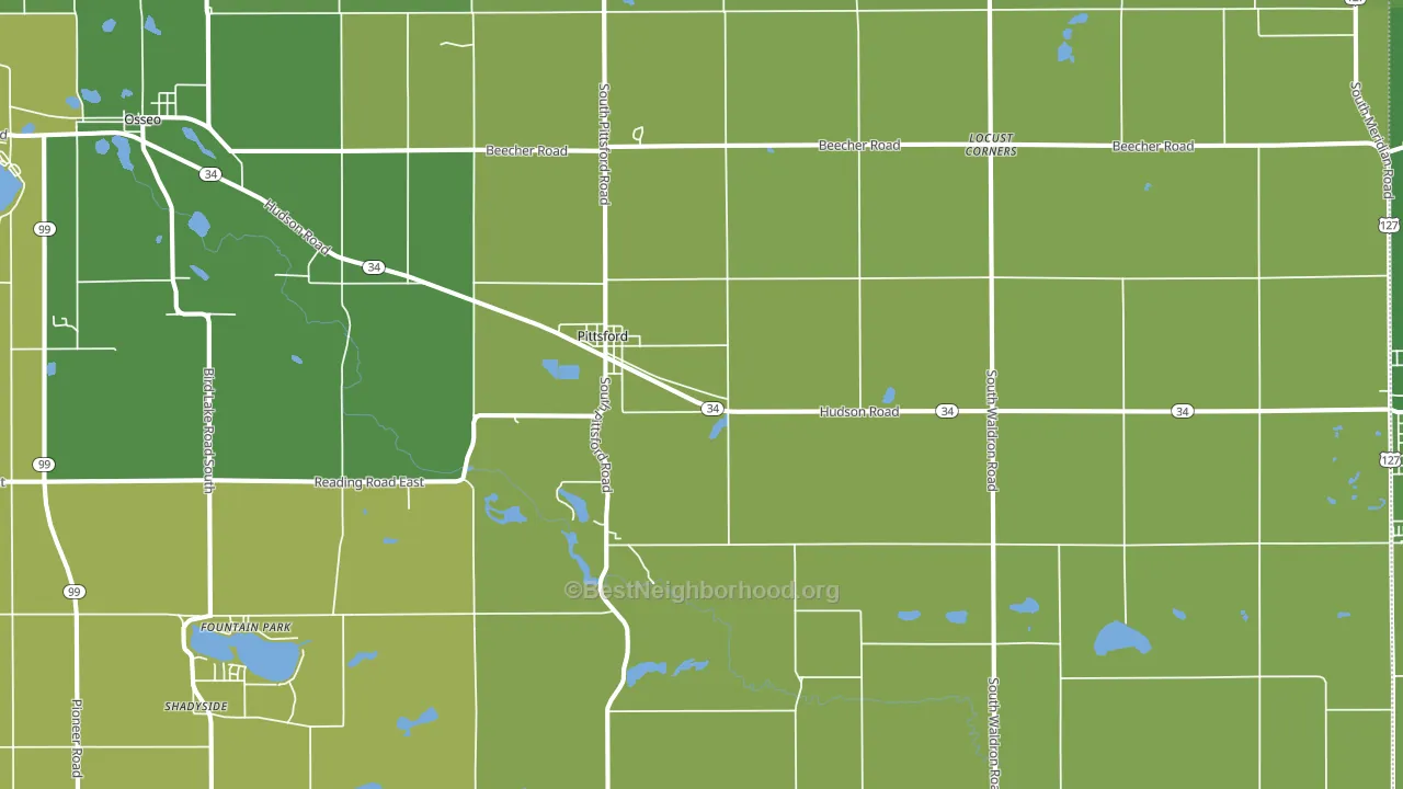 Pittsford, MI block-group voter-turnout map