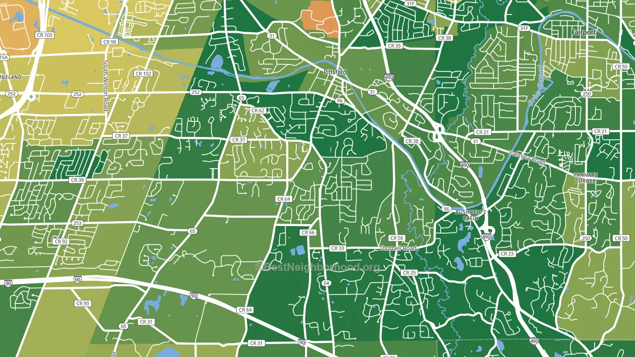 Pittsford, NY block-group voter-turnout map