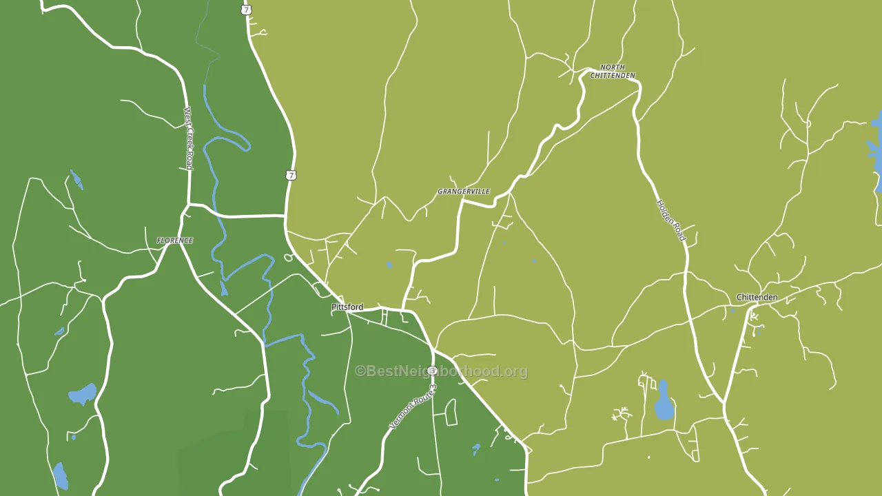 Pittsford, VT block-group voter-turnout map
