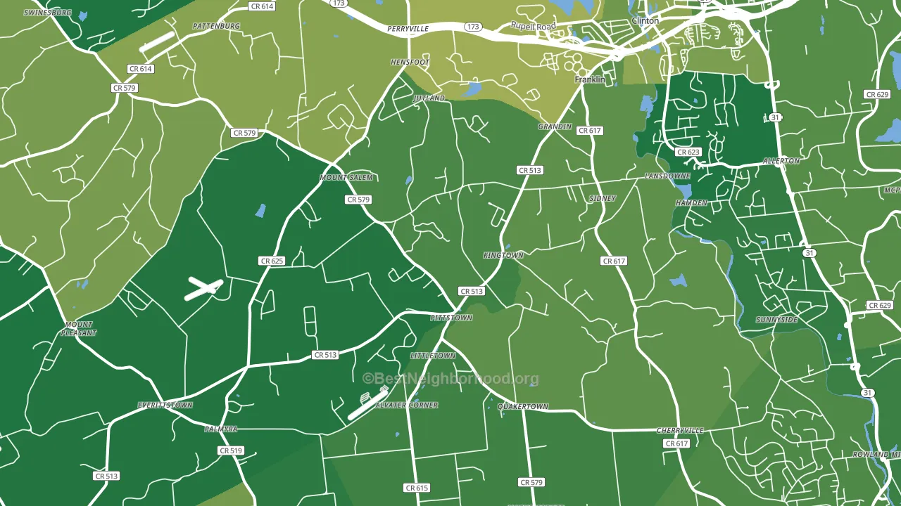 Pittstown, NJ block-group voter-turnout map